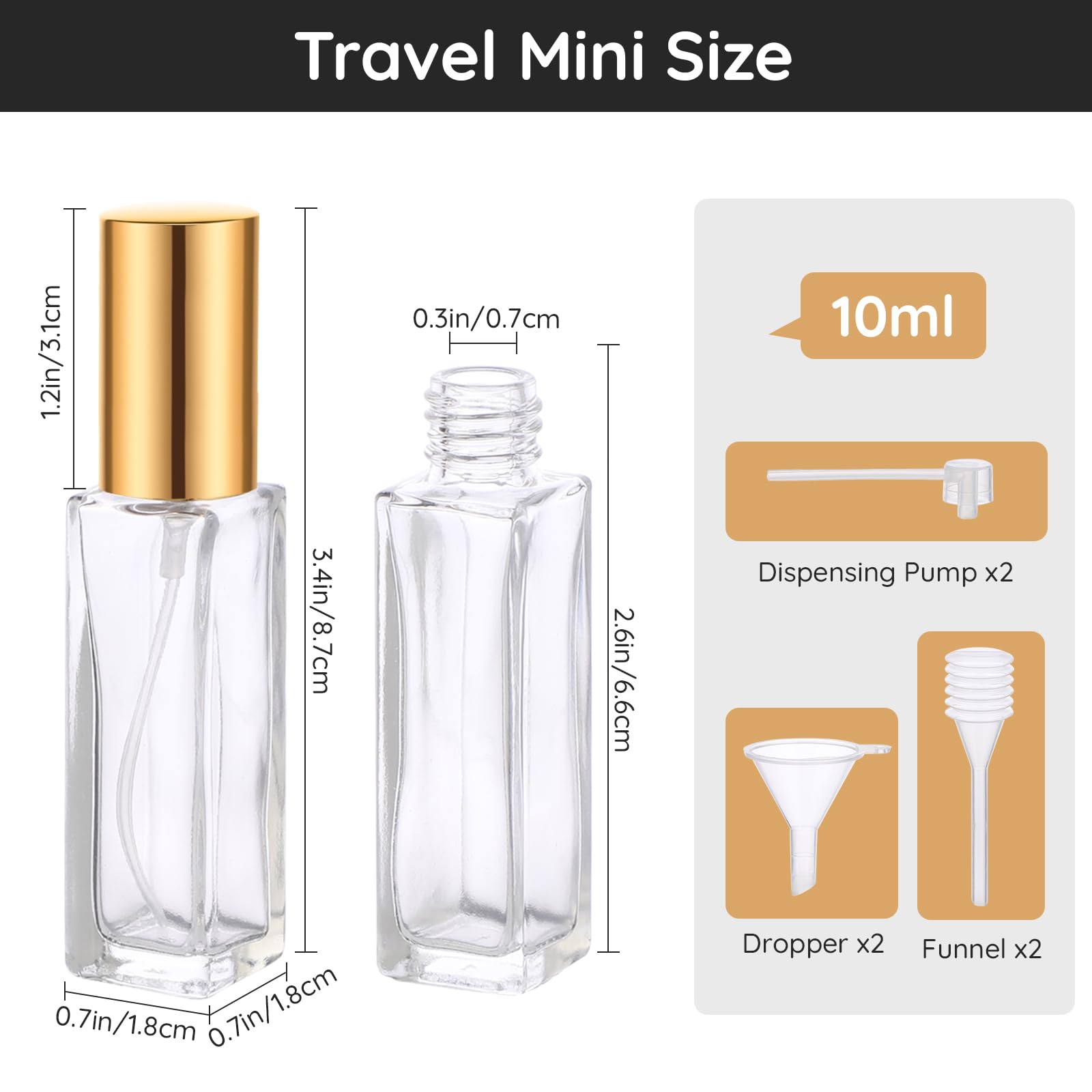 Segbeauty Travel Perfume Bottle Refillable, 10 Packs Atomizer Sprayer For Perfume, 10Ml Empty Glass Perfume Bottle Portable Trav